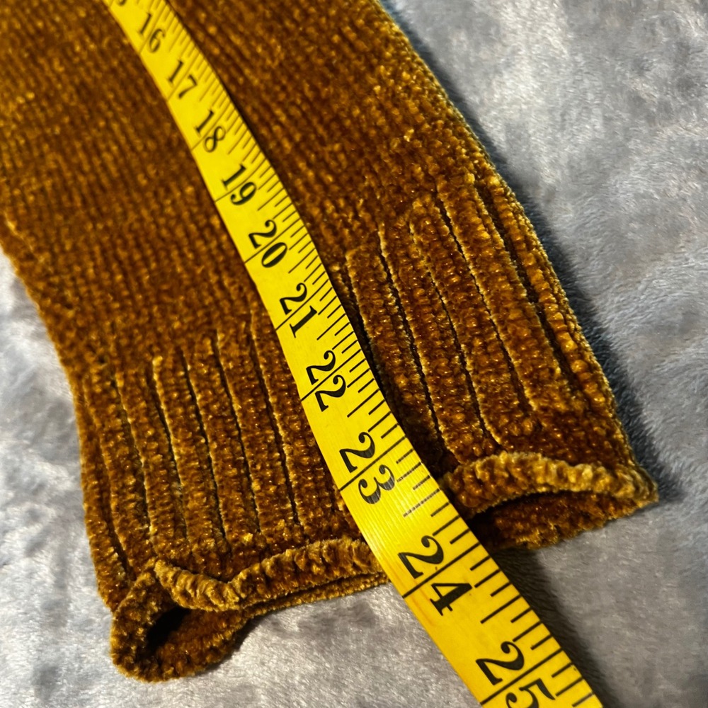 Style & Co Womens 2X Chenille Sweater Mustard Yellow Gold Crew Neck Seam Detail - Picture 7 of 9